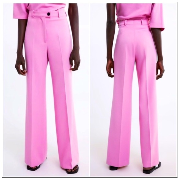 Zara Pants - NWT ZARA BUBBLE GUM PINK TROUSER BLOGGER FAVORITE
